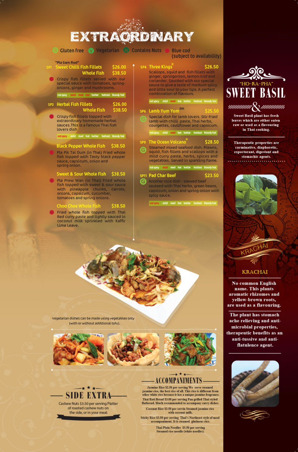 Whangarei Dinner Menu Thai Chef Restaurant