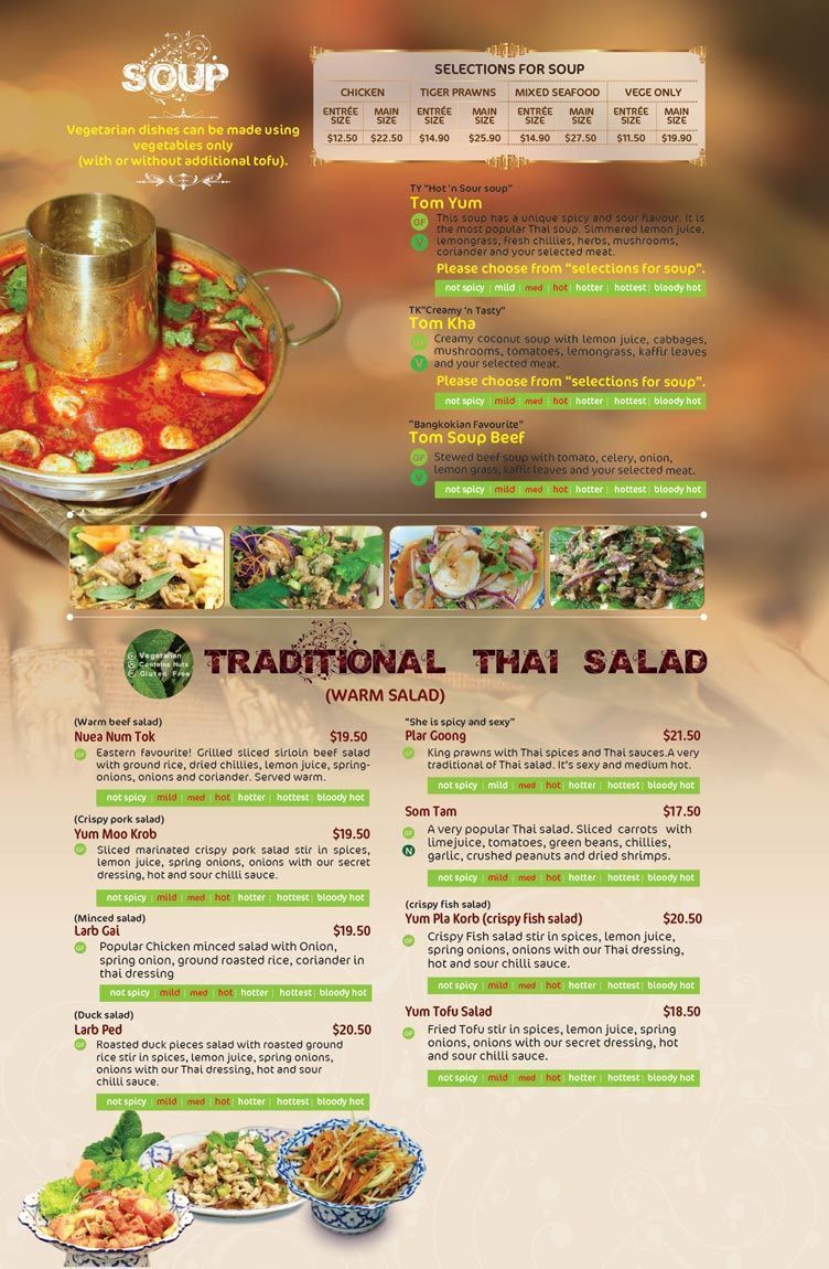 New Plymouth Diner Menu Thai Chef Restaurant